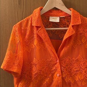 Anthropologie Lace Button-Down Shirt - M - Great Condition